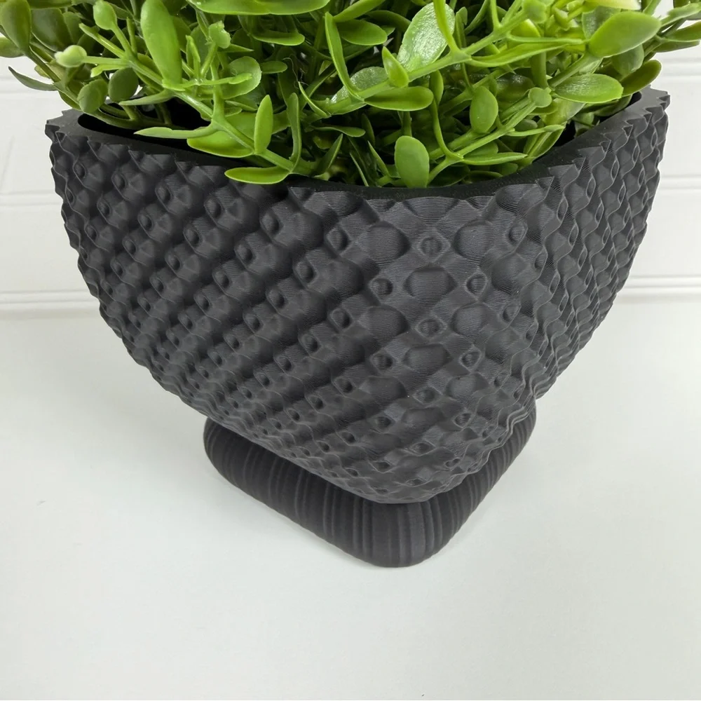 Connect Planter, Tabletop Indoor Flower Pot, Geometric Design, Textured Planter